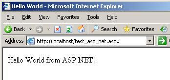 Hello World from ASP.NET