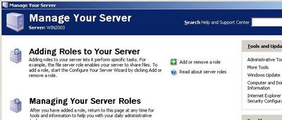 Manage Your Server Wizard